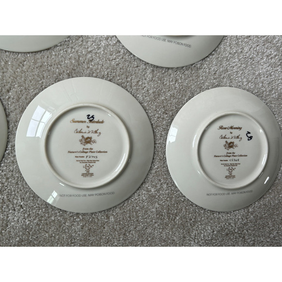 Catherine McClung Set of 5 Lenox Nature's Collage Bird 8" Plates Collection USA - Picture 9 of 10